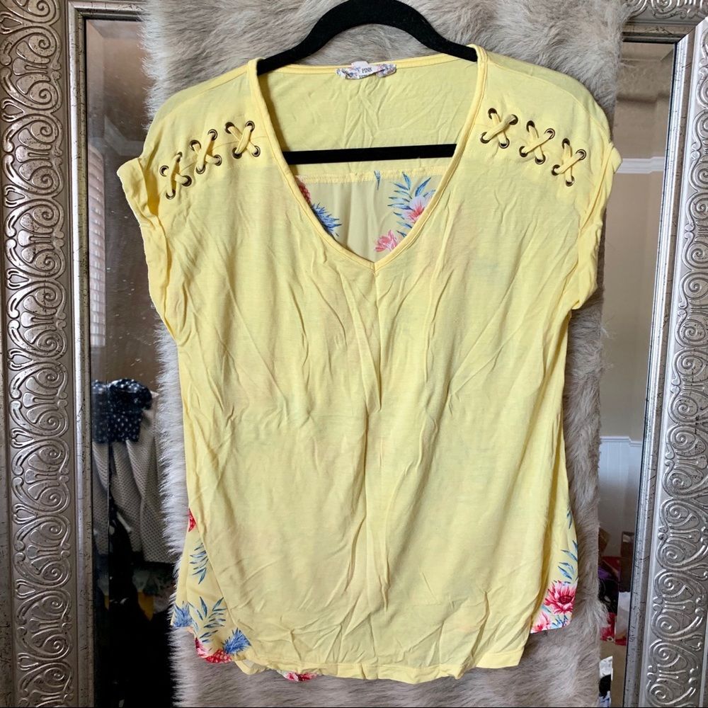 S yellow floral top